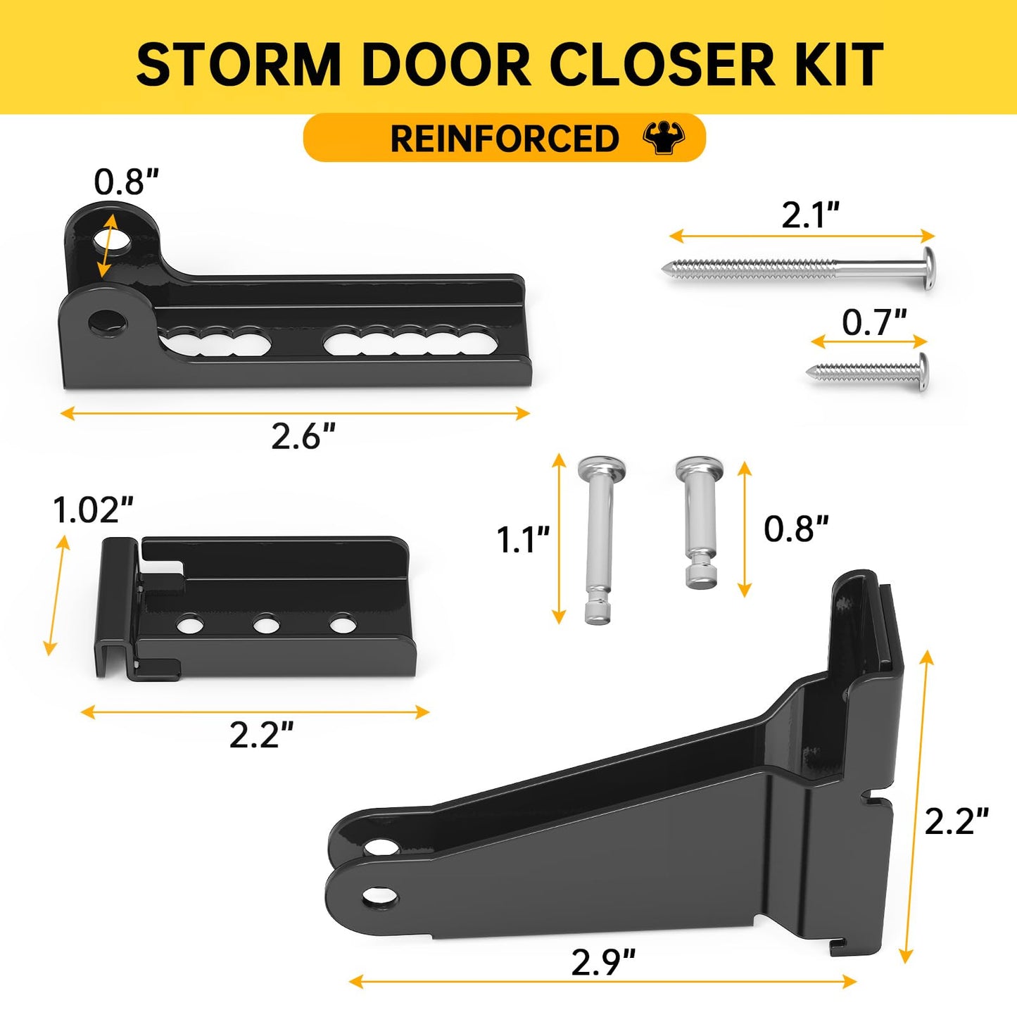 Thickened Storm Door Closer Bracket，Repair Jamb Bracket Compatible with Andersen，Durable Screen Door Closer Replacement Parts Kits with Emco/Larson/Pella, Protecting Doors from Damage from Winds