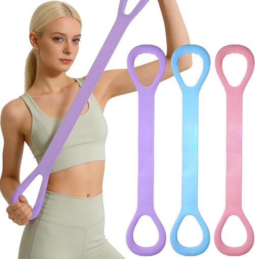 Figure 8 Exercise Bands - Set of 3 Resistance Bands with Handles for Arm, Back & Leg Training