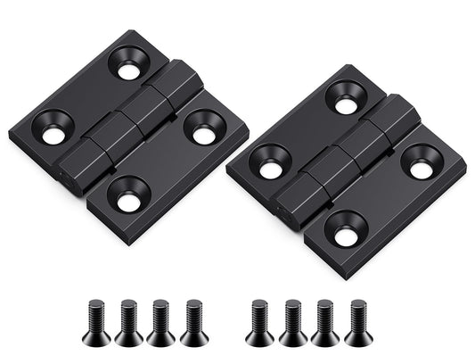 SYINE Heavy-Duty Butt Hinge Zinc Alloy Door Hinge Closet Hinge for Closet Cabinet Door,Set of 2,Black, 1.5'' x 1.5''