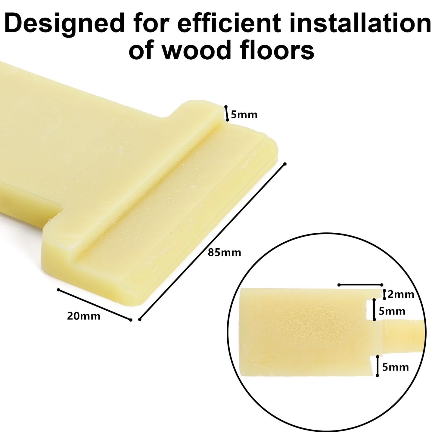 Yesland 2 Pack 4 in 1 Laminate Flooring Tools, Wood Floor Composite Board Laminate Installation Tool, Wood Floor Installation Tapping Block (Large) (Inclined Slot, Barb Slot U, V Slot, L Slot)