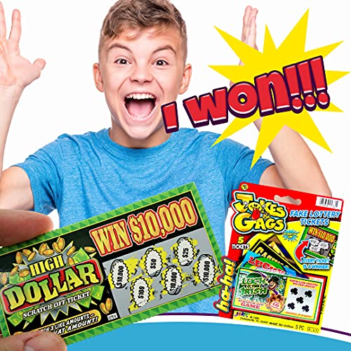 Fake Lottery Tickets Prank - 5 Assorted Scratch Off Cards