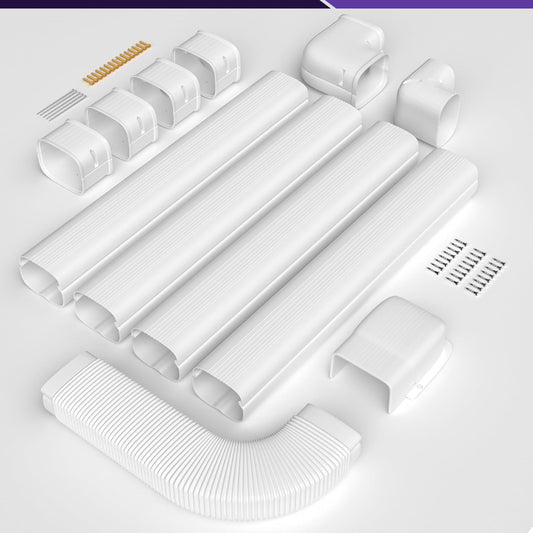 Cestluck 5'' 17 Ft Mini Split Line Set Cover, PVC & PP Line Cover Set Universal for Mini Split AC & Central AC