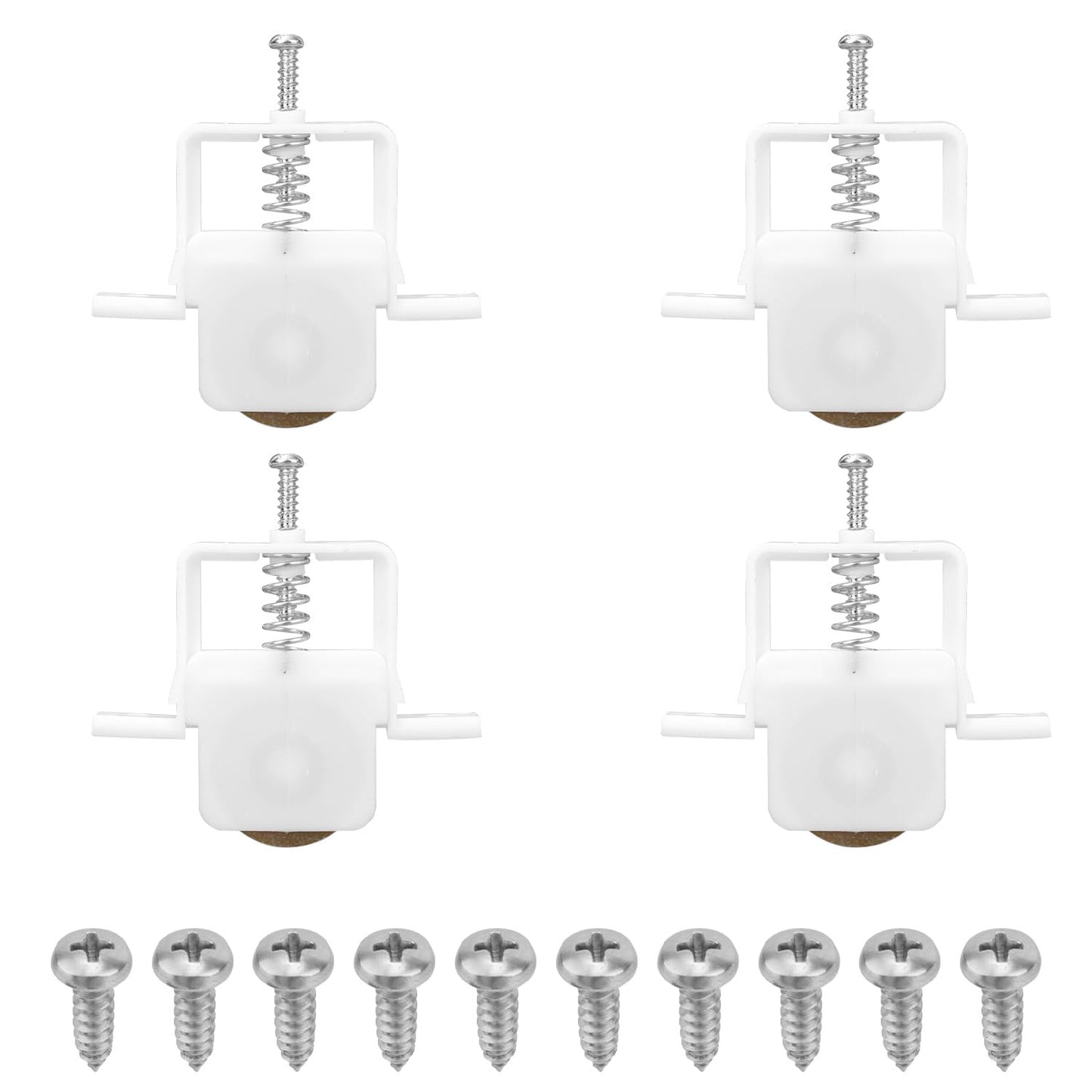 4pcs Sliding Screen Door Rollers, 1in Spring Loaded Rollers Replacement Roller Assembly with Carbon Steel Ball Bear Replaces B646 B737 B691 B695 Door Wheels