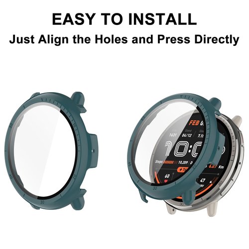 HXFRTYU 8 Pack Case for Amazfit Active 2 Screen Protector, Hard PC Bumper Overall Protective Tempered Glass Cover Accessories for Amazfit Active 2 SmartWatch Clear