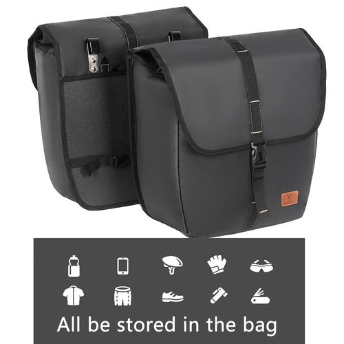 2Packs Bike Pannier Waterproof Bike Rear Rack Bag Max 40L（10.5Gal） Large Capacity Bike Rear Pannier for Cycling Traveling Commuting