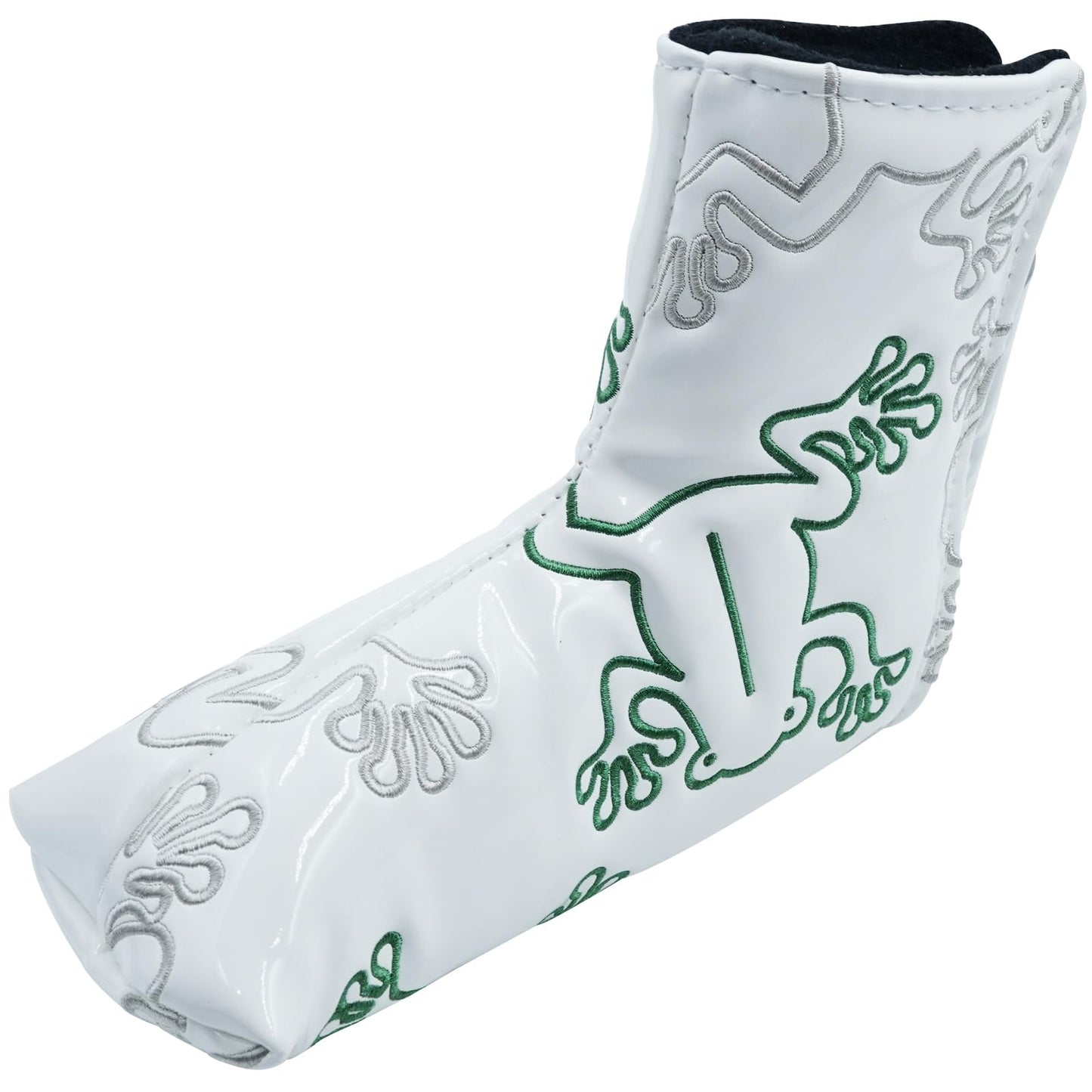 Gbourly Golf Club White Frog Blade Putter Cover Magnetic Closure PU Leather Headcover