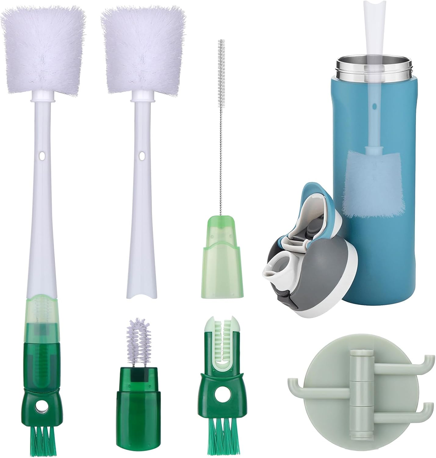 Owala 5-in-1 Straw Cleaner Brush Kit - Multifunctional Water Bottle Cleaner for 24oz/32oz/40oz Tumbler Cups | Blue