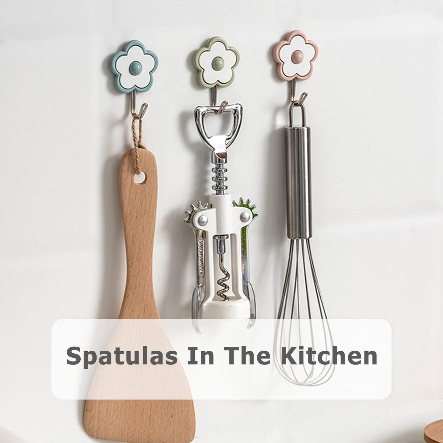 Ristpal [5 Pack] Cute Floret Utility Hooks Heavy Duty Up to 5 Pounds, Waterproof and Oil Proof. Hanging Key. Stick On Wall Kitchen Bathroom Ceiling Or Office Windows Hangers (Purple), FH03