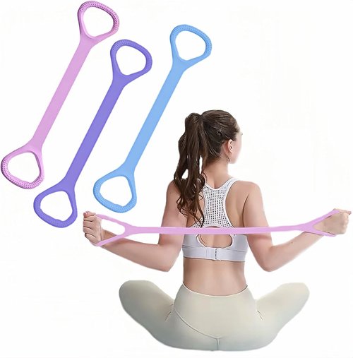 Figure 8 Resistance Band - Elastic Workout Bands with Handles for Arm, Back & Shoulder Training | Ideal for Yoga & Pilates