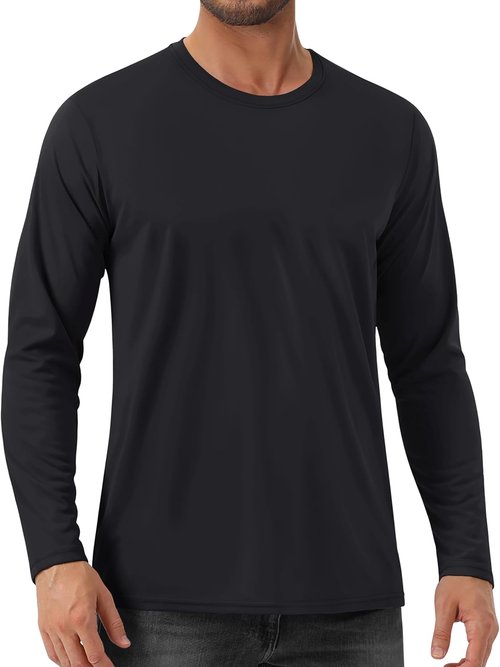 EKLENTSON Men's Long Sleeve UPF 80+ Sun Protection Swim Shirt - Quick Dry & Lightweight