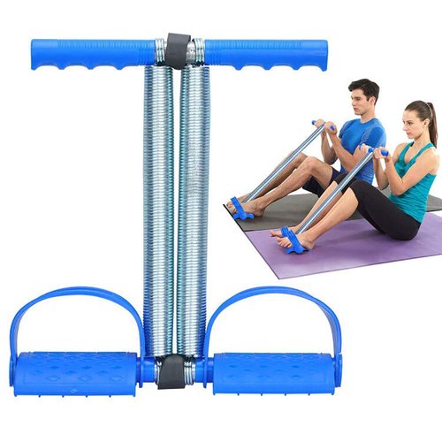 COVVY Elastic Sit Up Pull Rope, Dual Spring Tension Rope Advanced version Fitness Equipment Pedal Resistance Band for Abdomen/Waist/Arm/Yoga Stretching Slimming Training - Black