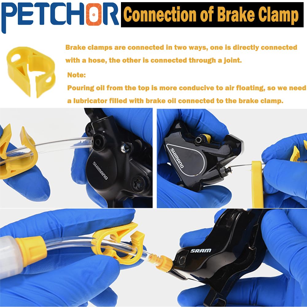 PETCHOR Brake Bleed Kit, Mountain Bike Oil Mineral Brake Change Kit, Hydraulic Disc Brake Bleed Kit Tool, for Shimano TEKTRO MAGURA SRAM MTB Mountain Bike Brake Repair Tools