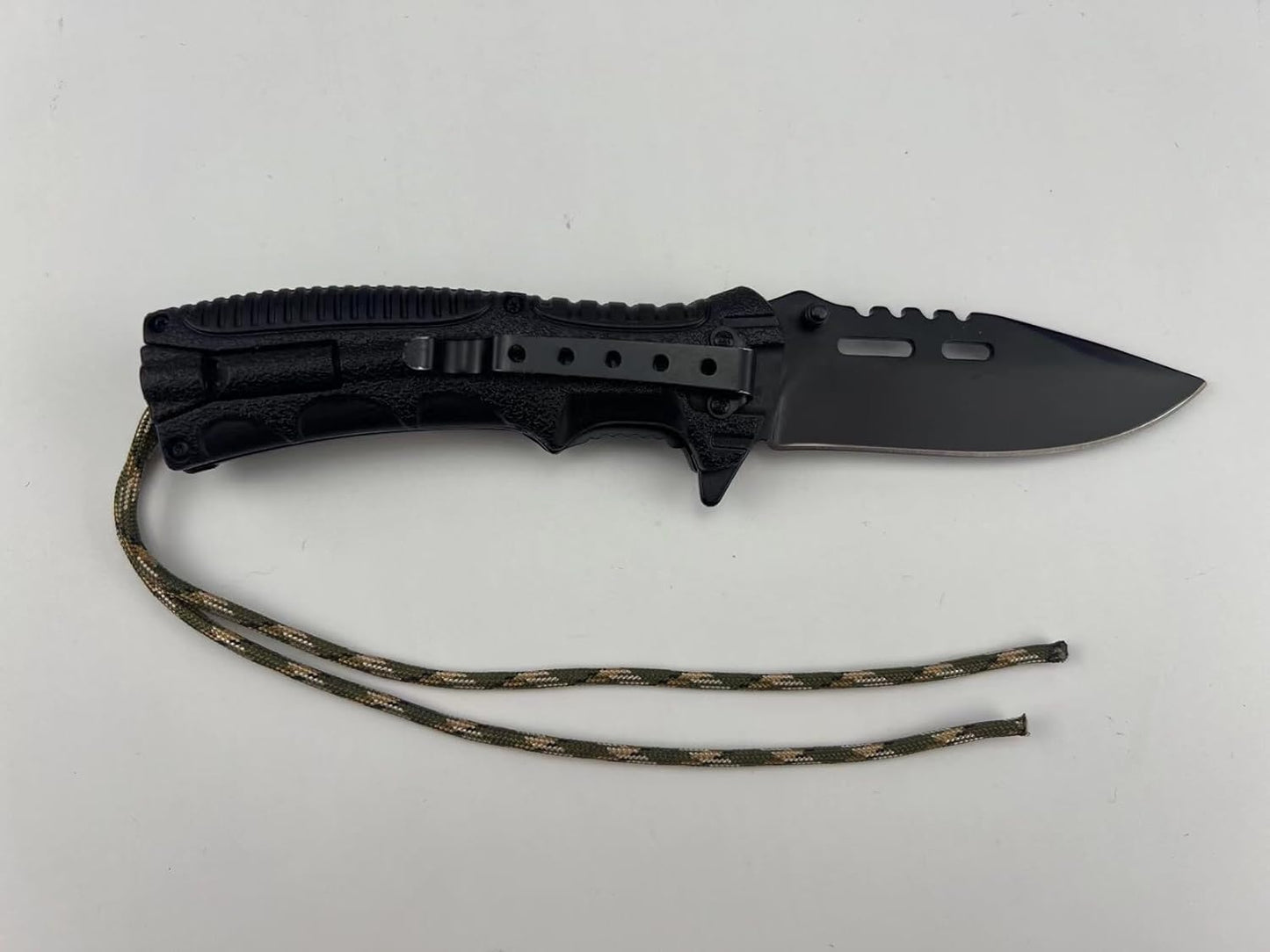 ALBATROSS Camping Pocket Knife - 3.5" Black Blade, 4.75" Handle, Built-in Fire Starter & Whistle | EDC Tool (Green)
