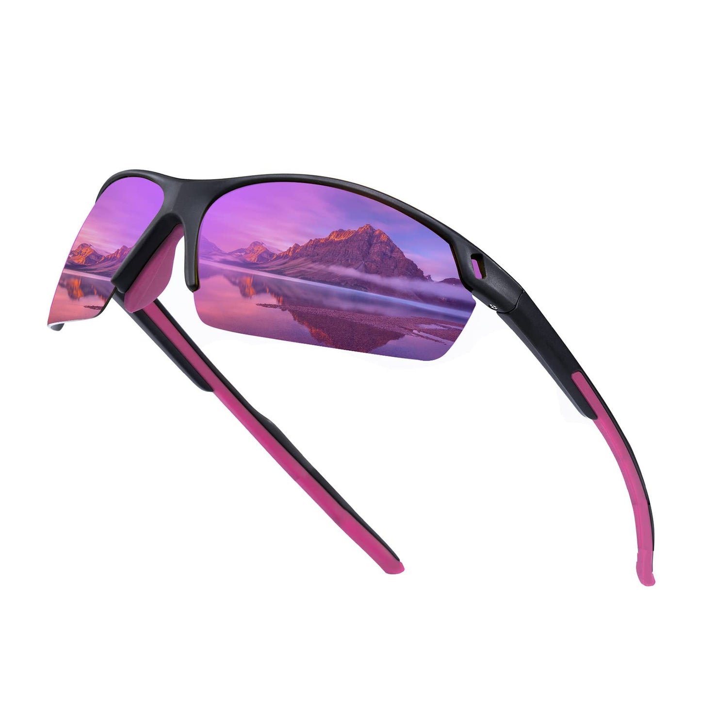 SKYWAY Polarized Sunglasses for Men Women, Wrap Around Sports Sun Glasses Lightweight TR90 Frame UV400 Protection