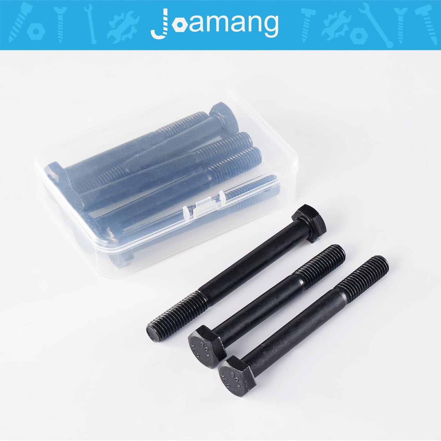 Joamang M8 x 100mm 8Pcs Hex Head Bolts, M8 x 1.25 Bolts, Hexagon Head Screws, 12.9 Grade Alloy Steel, Black Oxide Finish, Metric Machine Threaded, Half Thread
