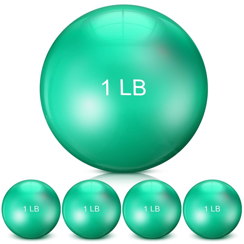 Seenelling 4 Pcs Weighted Toning Balls for Exercise Weighted Exercise Soft Medicine Balls for Gym, Pilates, Yoga, Balance, Flexibility