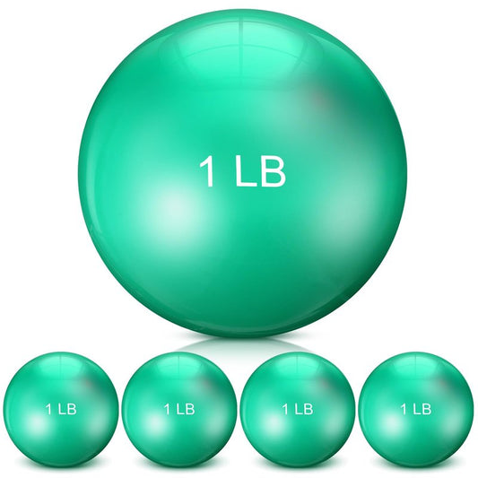 Seenelling 4 Pcs Weighted Toning Balls for Exercise Weighted Exercise Soft Medicine Balls for Gym, Pilates, Yoga, Balance, Flexibility