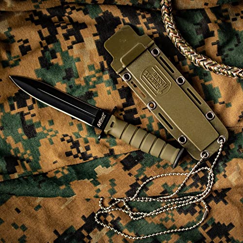 MTech USA MT-632 Series Fixed Blade Tactical Neck Knife - Green, 6 Inch Blade