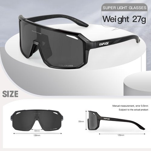 KAPVOE Polarized Cycling Glasses Sports Sunglasses, UV400 Running Fishing Baseball Glasses for Men Women K62