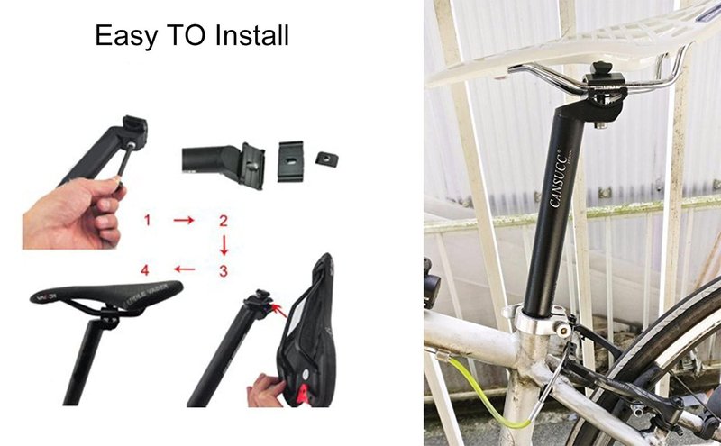 30.4 SeatPost 350mm CYSKY Bike Seat Post Suitable for Most Bicycle Mountain Bike Road Bike MTB MTN BMX (Aluminum Alloy, Adjustable, Black)