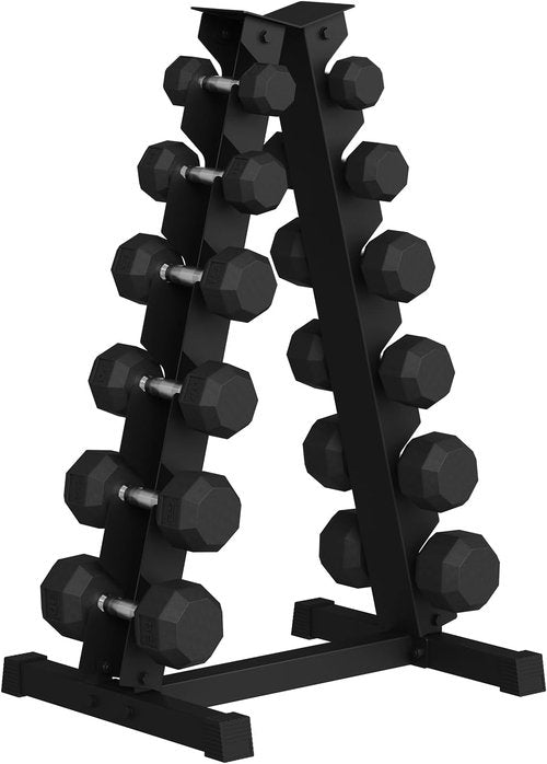 GarveeLife Premium Hex Dumbbell Weight Set - Rubber Coated, 210 LBS (6 Pairs) for Home Gym Workouts