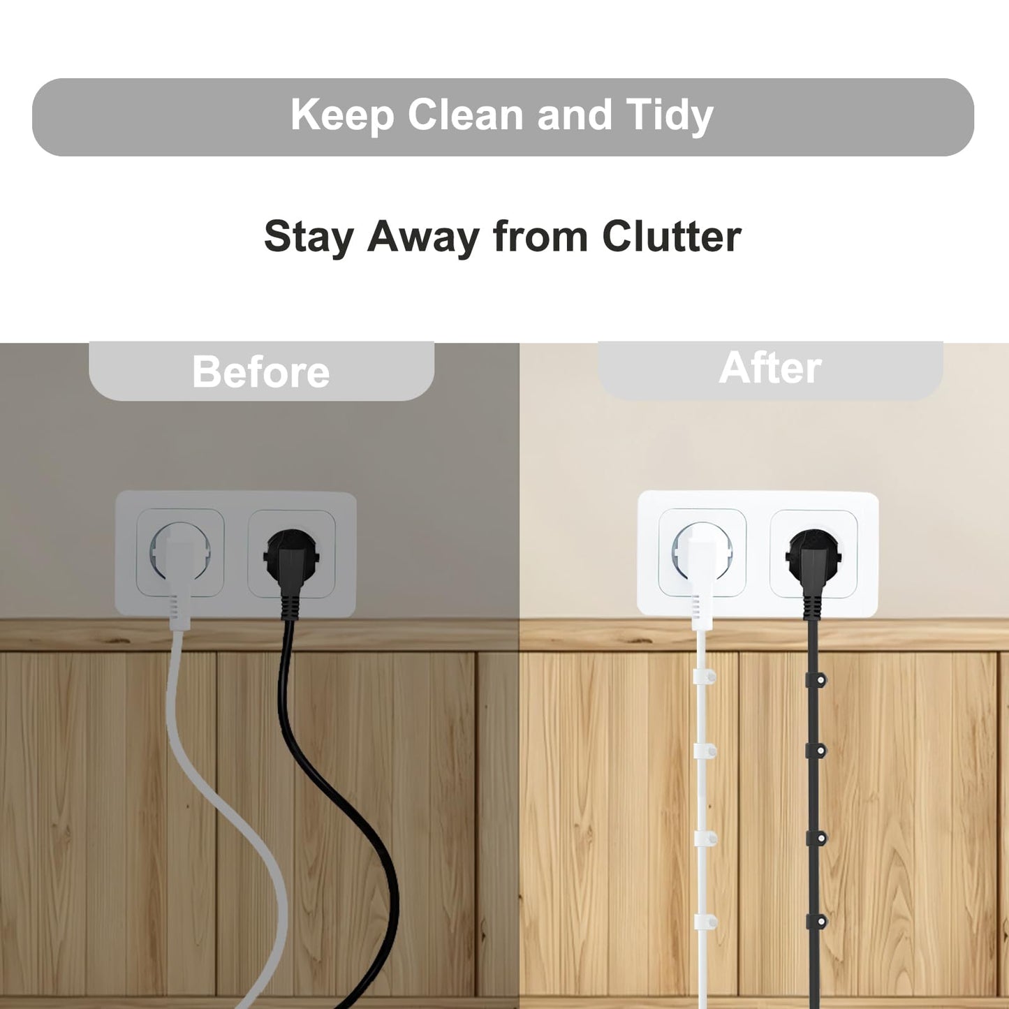 PolarPulse Black Cable Clips Pack of 200, Heavy-Duty Nail in Wire Clips, 304 Stainless Steel, UV and Weather Resistant, Cable Wire Management for Phone and Ethernet Wire, Power Cords, Tube