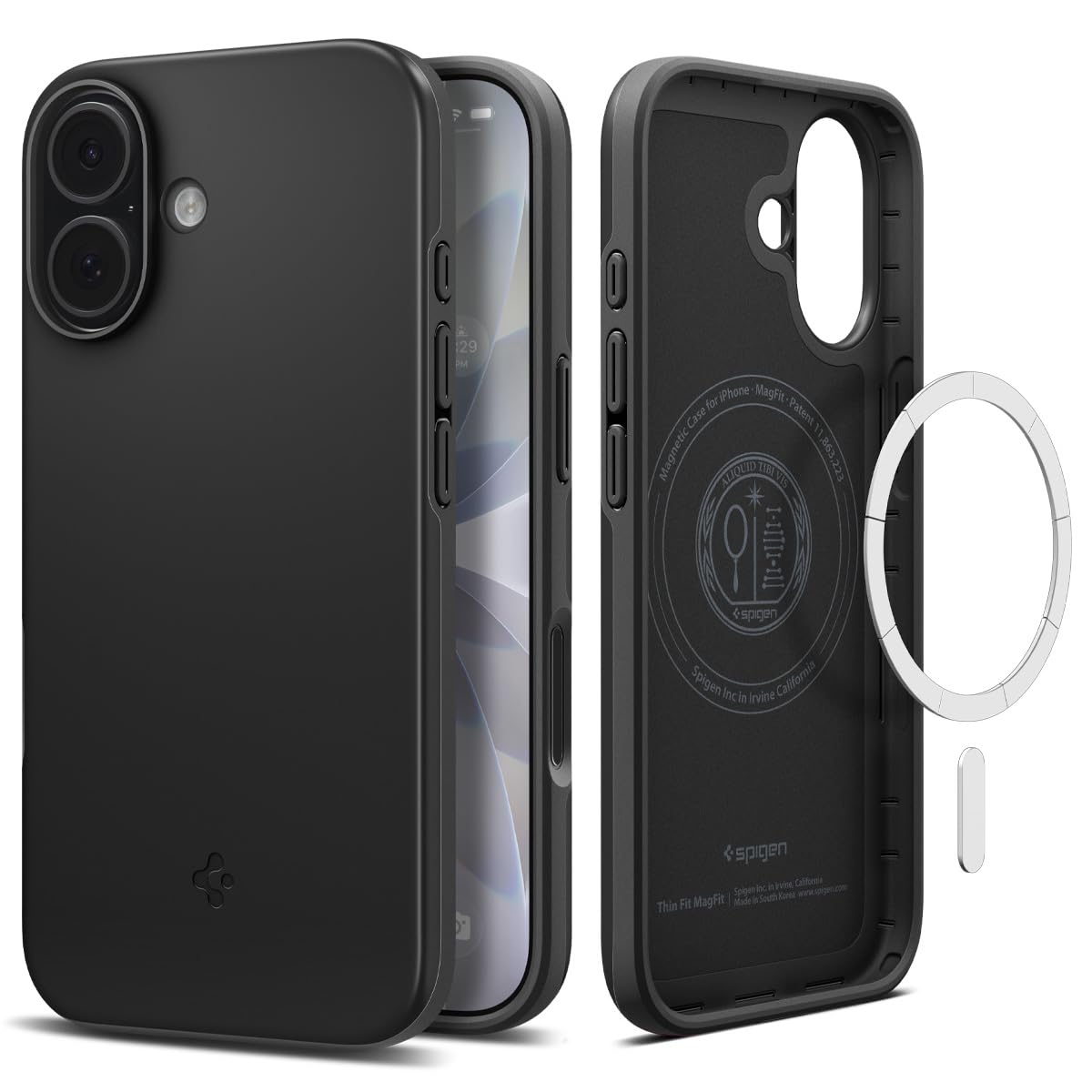 Spigen for iPhone 17 Case, Thin Fit MagFit [TPU Covered Camera Control] [Compatible with MagSafe] - Black