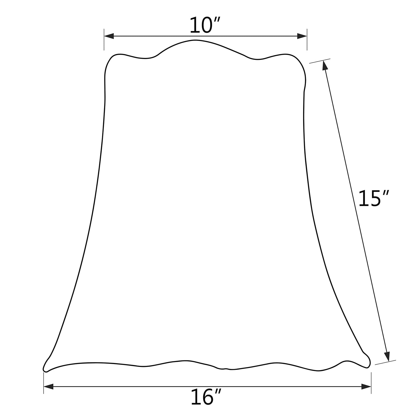 Aspen Creative 34063 Transitional Scallop Bell Shape Spider Construction Lamp Shade in Black, 16" wide (10" x 16" x 15")