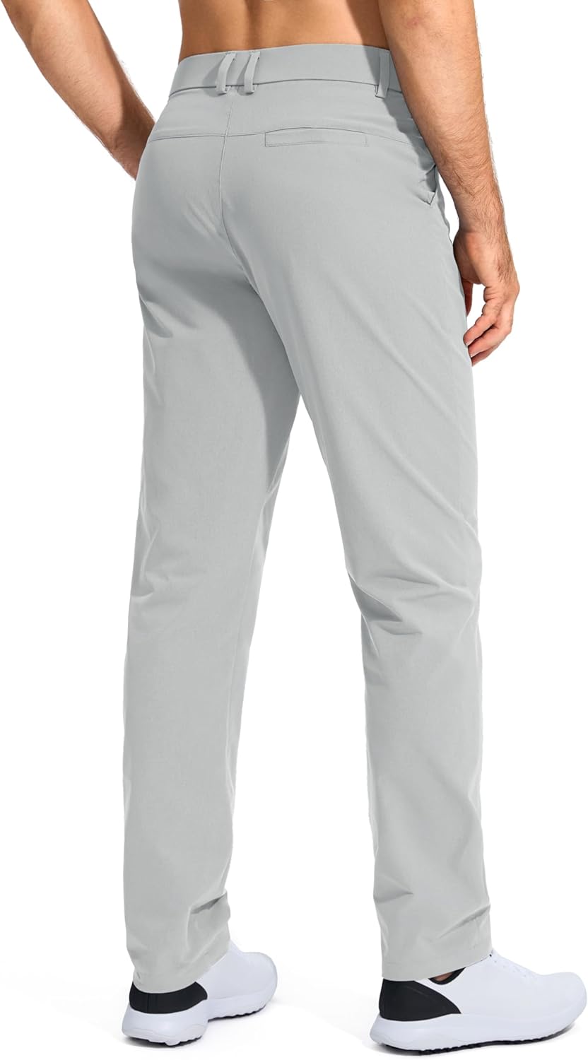 Pudolla Men's Golf Pants - Lightweight Quick-Dry Casual Slacks with Pockets | Stretch Comfort in 30"/32"/34" Sizes