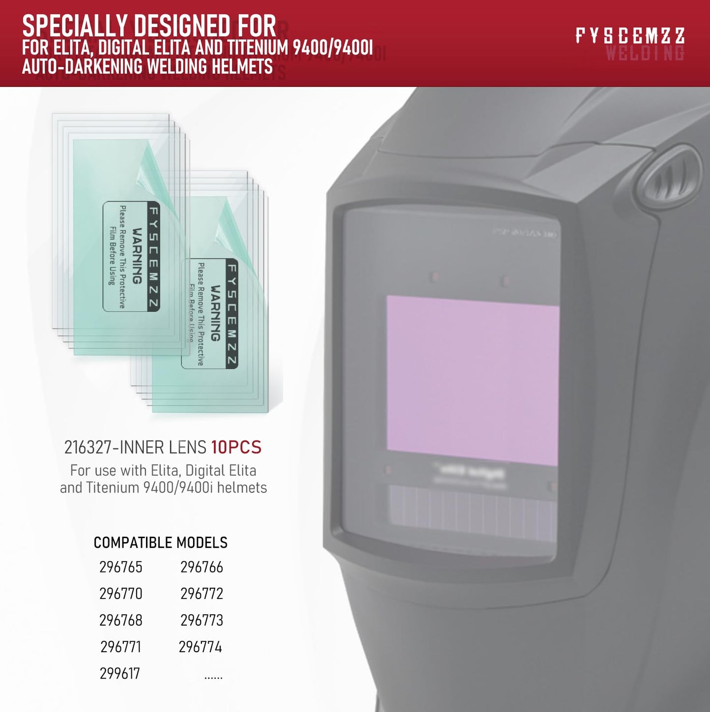 216327 4-3/16" x 2-1/2" Inside Lens Cover for Use with Elita, Digital Elita, T94 and Titanlem (10 Pack)