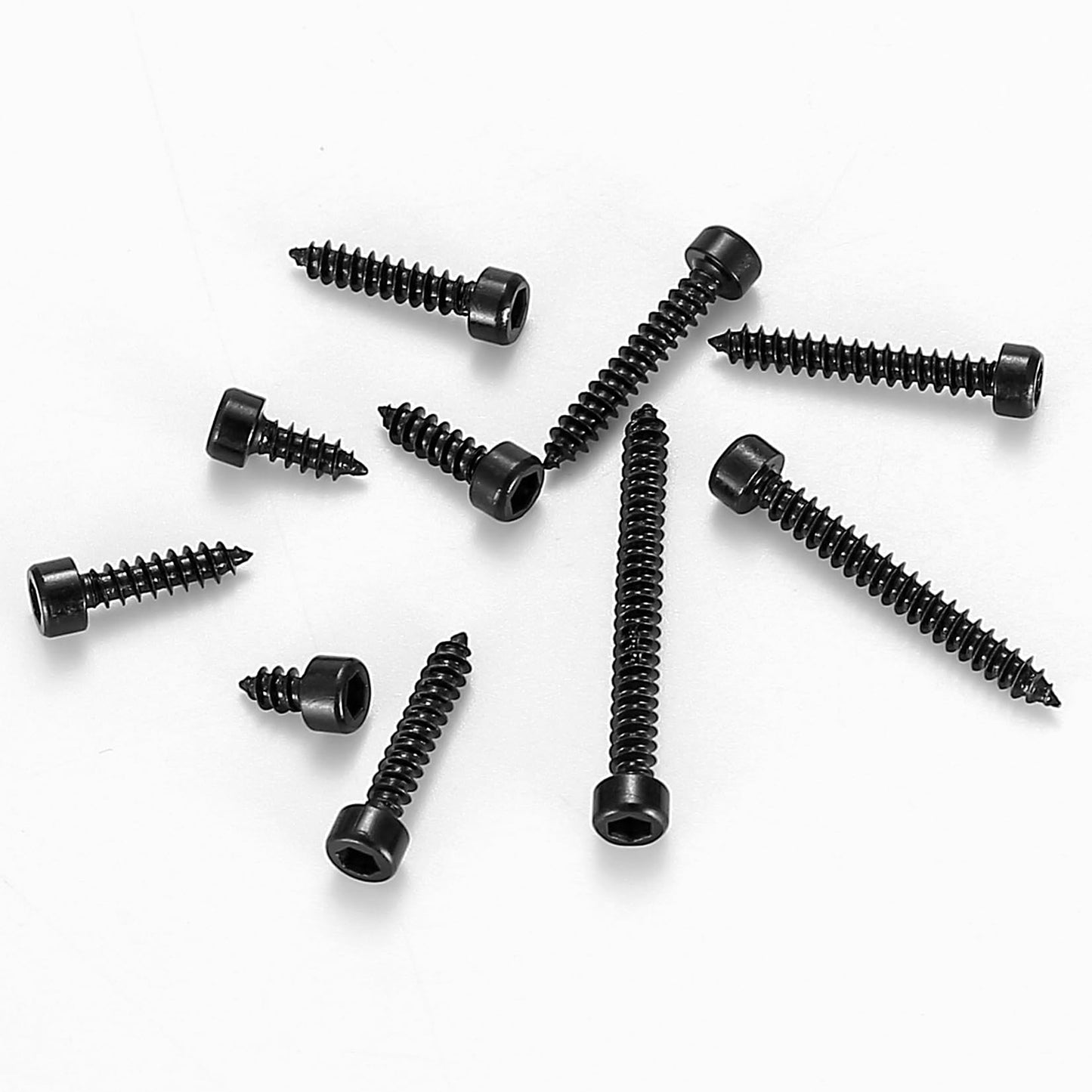 Metric Hex Socket Cap Head Self Tapping Screws, 480pcs M3 Stainless Steel Socket Head Cap Wood Screws Assortment Kit, Hex Drive Head Cap Self Drilling Screws(480 Black)