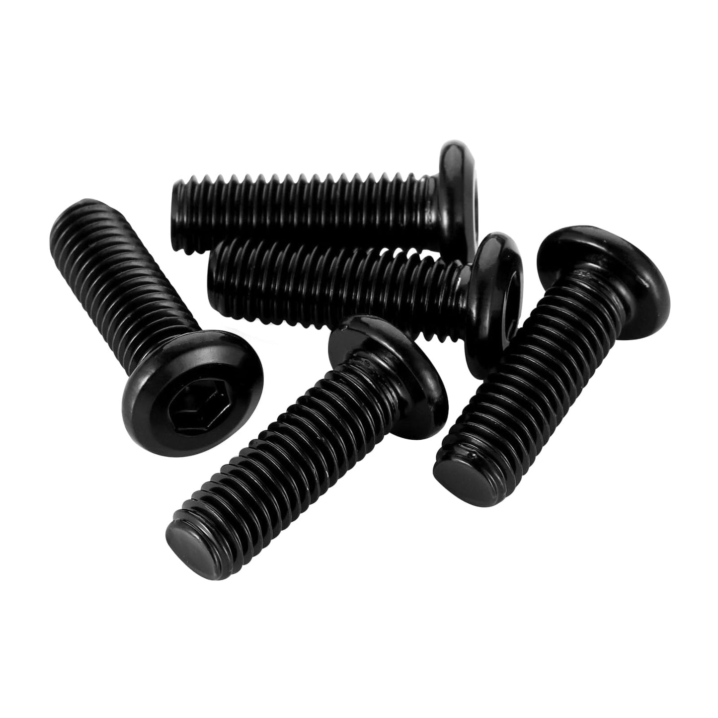 Cetaforten M6 x 14mm Countersunk Socket Cap Allen Bolts, Flat Round Head Socket Cap Screws, Furniture Screws, Carbon Steel, Full Thread, Black Oxide Finish, 30 PCS