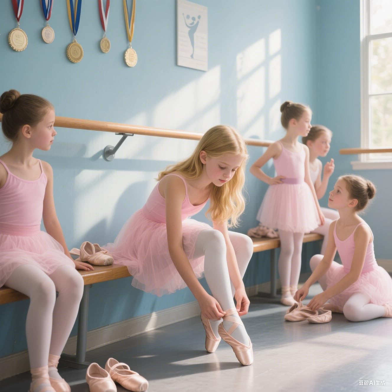 DoGeek Satin Pointe Shoes for Girls Kids Ribbon Ballet Pointe Shoes with Toe Pads for School or Home (Pink, Little Kid, Women, Numeric, US Footwear Size System, Medium)