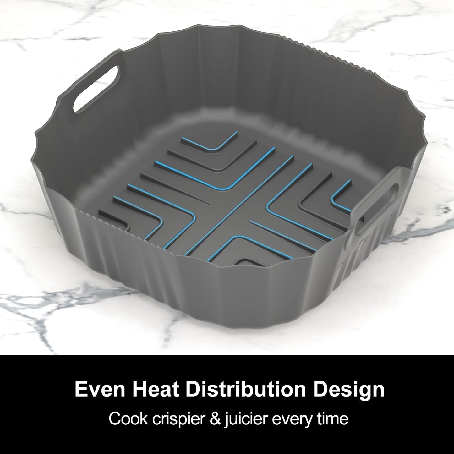 Air Fryer Liners for Ninja Crispi: Silicone Liners 2pcs Ninja Airfryer Accessories - Food Grade | Dishwasher-safe | for 4-qt & 6-cup Glass Container