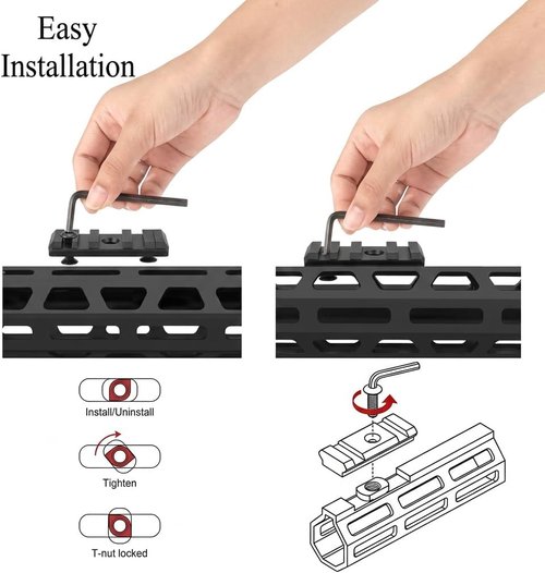 Gotical 9 Slots Picatinny Rail Section - M Lok Handguard Set of 2 | Durable Black Finish