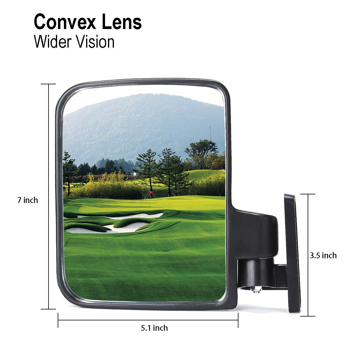10L0L Universal Golf Cart Side Mirrors for Yamaha Club Car, EZGO, Folding Side View Mirror Extra Wide 180 Degree Large Panoramic Mirrors