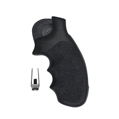 Hogue OverMolded Rubber Full Size Grip for S&W K & L Frame Round Butt, 500, 460, & Governor Model, Black - 19000