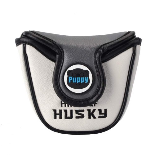 GOOACTION Husky Golf Heel Shafted Mallet Putter Head Cover Magnetic Closure Design Synthetic Leather Animal Golf Clubs Headcover