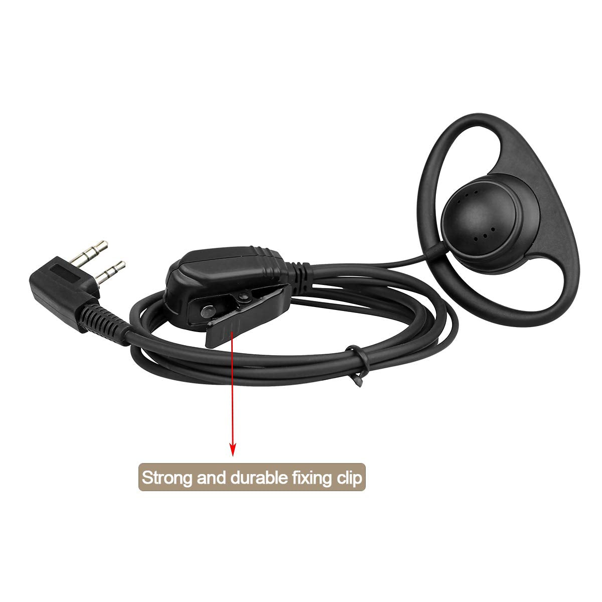 Retevis Walkie Talkie Earpiece with Mic, D Shape, Double Wire, 2 Pin, for RT22 RT68 RT21 H-777 RT86A, Compatible with Pxton, Baofeng BF-888S, Kenwood Walkie Talkie, Two Way Radio Headset(10 Pack)