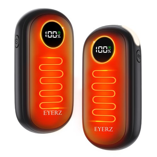 Rechargeable Hand Warmers, Dual-Sided Electric Hand Warmers with LED Display & Flashlight, 4 Levels Fast Heat, Portable Handwarmers for Christmas, Hunting Essentials, Camping, Gift for Men, Women