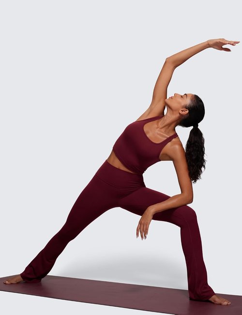 CRZ YOGA Butterluxe Racerback Crop Tank Top - Padded Y-Back Design for Comfortable Yoga & Workouts