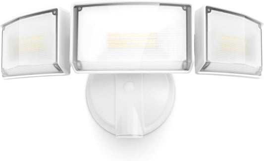 75W LED Flood Light - 8000 Lumen Outdoor Security Light with 3 Adjustable Heads, IP65 Waterproof for Garage, Yard & Patio - 5000K Daylight