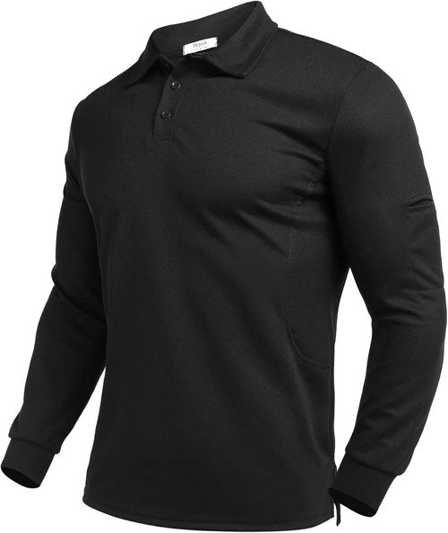 Deyeek Men's Long Sleeve Golf Polo Shirt - Quick Dry UPF 50+ Sun Protection | Casual Collared Style