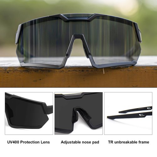 Awdchny Photochromic Z87 Sunglasses for Men Women Safety Sports Sunglasses, ANSI Z87 Impact Rated TR90 Frame UV400 Protection Running Cycling 8001 White Frame
