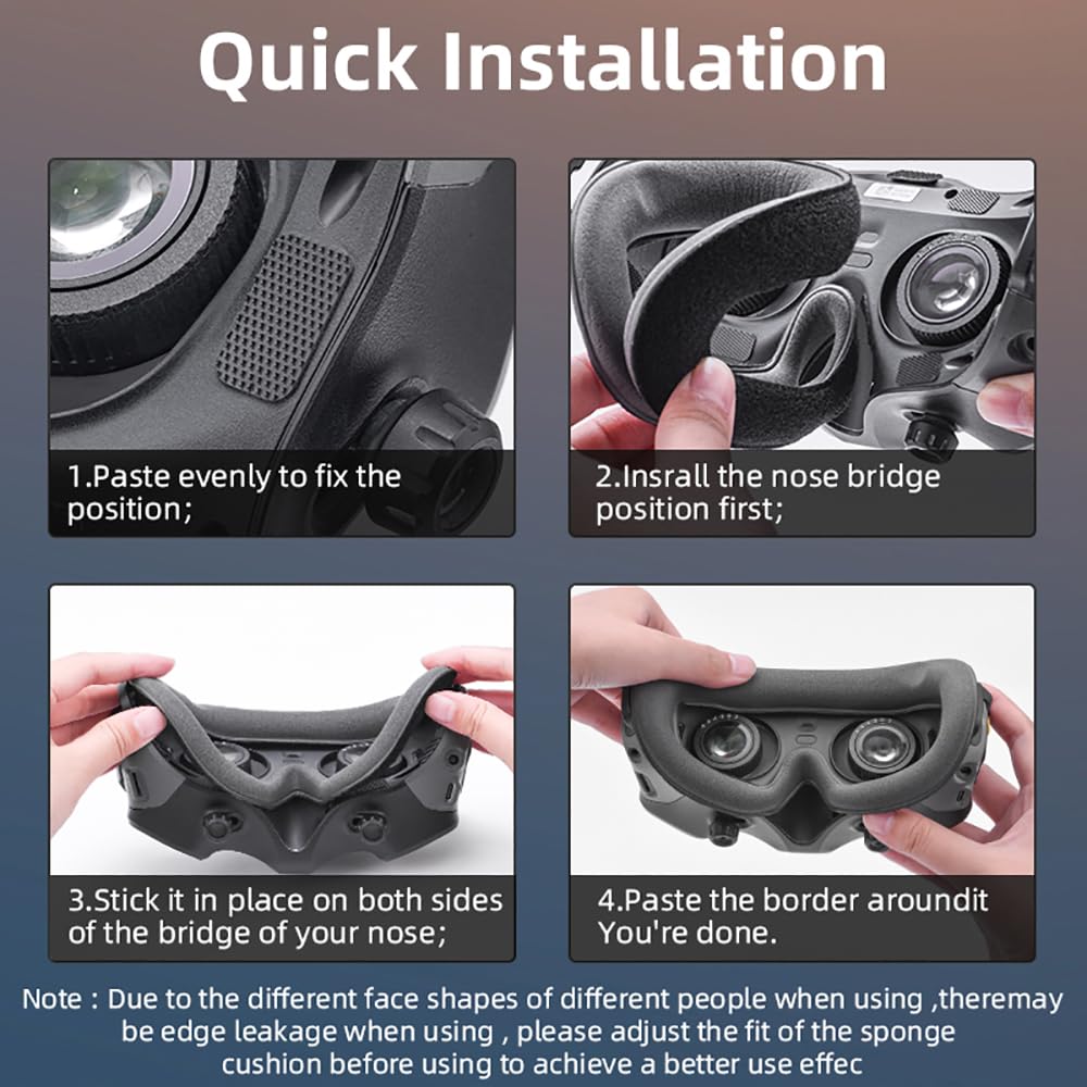 CAPART Comfy Sponge Foam Padding for DJI Avata Goggles 2, Soft-Fit Eye Pad Musk Cushion Replacement