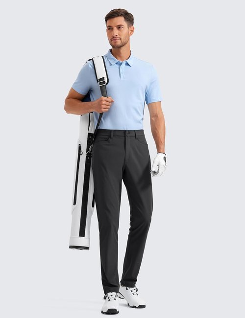 CRZ YOGA Men's Golf Pants - All Day Comfy 5-Pocket Design | Quick Dry, Lightweight Stretch Trousers (28"/30"/32"/34")