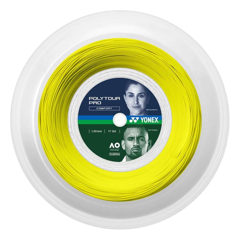 YONEX Polytour Pro 120 17 Gauge Polyester Tennis String Set (Flash Yellow)