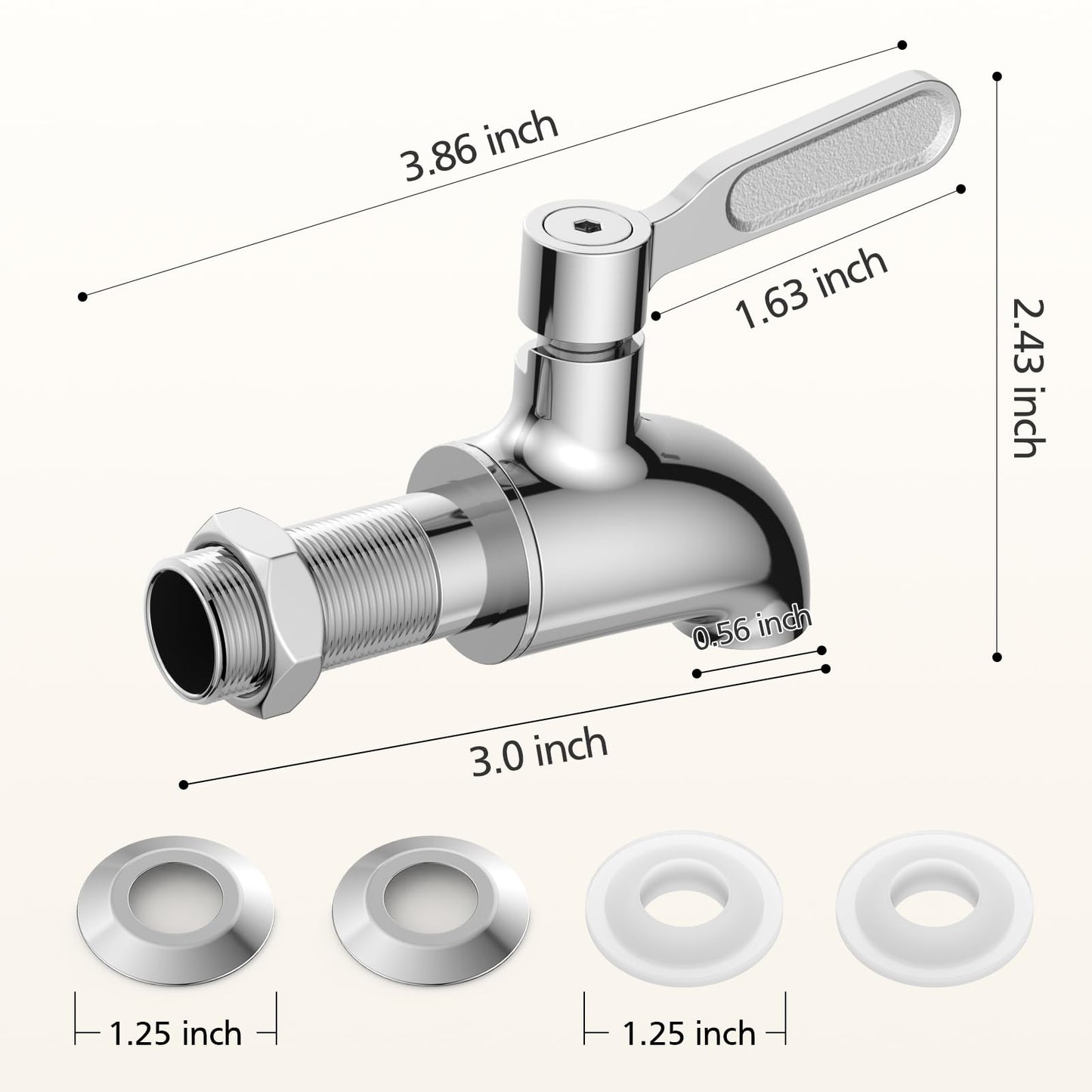 Beverage Dispenser Replacement Spigot, Stainless Steel Water Dispenser Replacement Faucet Compatible with Berkey Water Filter Systems & Other Gravity Filter Tank