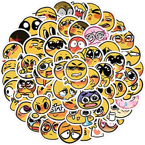 60Pcs Waterproof Vinyl Stickers Pack - Happy & Sad Faces