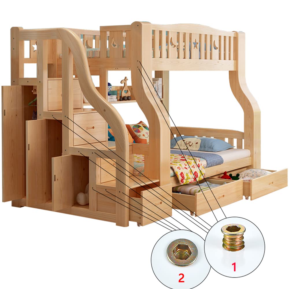 Xrfoiniu 50 Pieces 5/16 Threaded Inserts for Wood Insert Nut Woodworking Tools Flush Nut Inserts Wood Bolt Furniture Headless Screw Hardware Nuts (50, 5/16"-18x25mm)